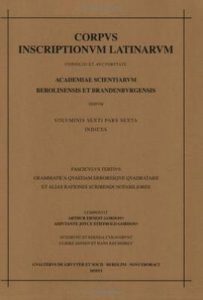 Corpus inscriptionum Latinarum/拉丁文铭文集
